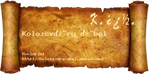 Kolozsváry Ábel névjegykártya