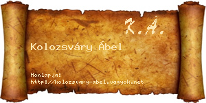 Kolozsváry Ábel névjegykártya