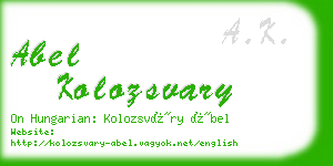 abel kolozsvary business card